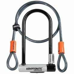 Kryptonite New-U - Hänglås Med Vajer - U-Lock 10,2x22,9cm - Med 120cm Flex Wire