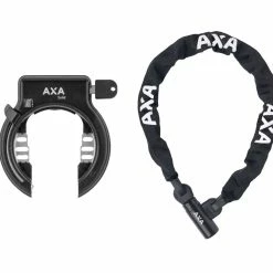 Axa Basta AXA Solid Och LINQ City100 - Ringlås Med Plugg + Kedjelås - Svart